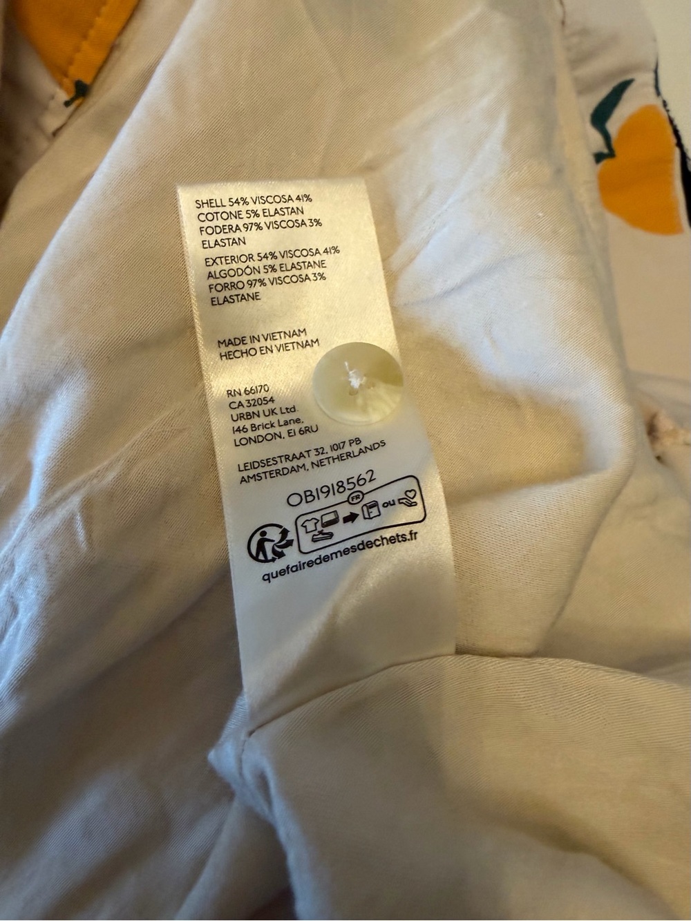 Maeve x Dylan Mierzwinski Colette Dress, Size Small, Tan with Orange Print - Picture 12 of 13